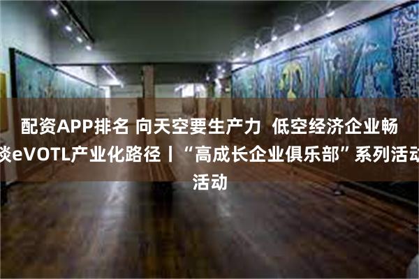 配资APP排名 向天空要生产力  低空经济企业畅谈eVOTL产业化路径丨“高成长企业俱乐部”系列活动