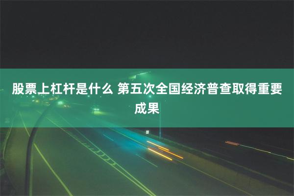 股票上杠杆是什么 第五次全国经济普查取得重要成果