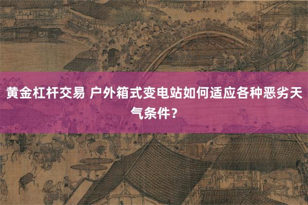 黄金杠杆交易 户外箱式变电站如何适应各种恶劣天气条件？