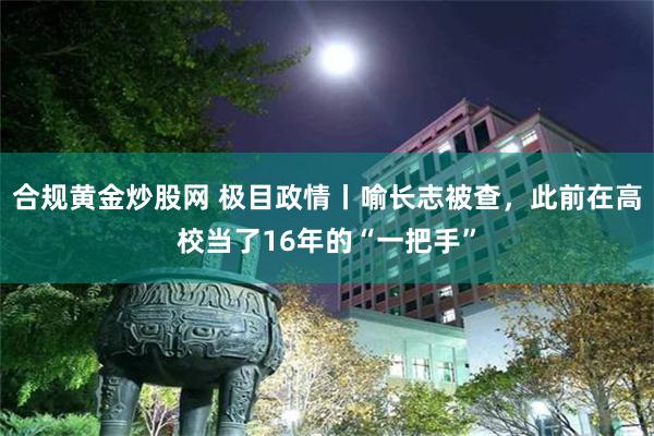 合规黄金炒股网 极目政情丨喻长志被查，此前在高校当了16年的“一把手”